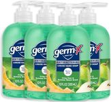 Germ-X Antibacterial Hand Soap, Moisturizing Liquid Hand Wash for Kitchen or Bathroom, pH Balanced & Dermatologist Tested, Crisp Pear & Summer Melon, 12 oz Pump Bottle (Pack of 4)