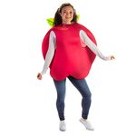 Single Funny Fruit & Veggie Costume - Slip On Halloween Costume for Women and Men - One Size Fits All - Apple Costume