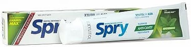 Spry Xylitol Toothpaste with Fluoride, Natural Spearmint, Anti-Cavity, 5 oz