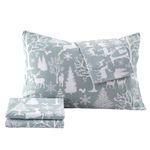 Extra Soft Enchanted Woods 100% Turkish Cotton Flannel Sheet Set. Warm, Cozy, Lightweight, Luxury Winter Bed Sheets. Belle Collection (King, Blue)