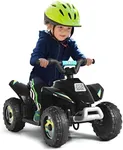 OLAKIDS Kids Ride On ATV, 6V Motorized Quad Toy Car for Toddlers, 4 Wheeler Battery Powered Electric Vehicle for Boys Girls with Forward/Reverse Switch, Anti-Slip Wheels (Black)