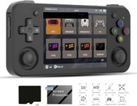 New World an/bernic RG35XX H Retro Handheld Game Console 3.5 in IPS Screen Built-in 3300mAH Battery 64G TF Card , Classic Games Console (Black)