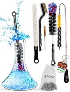 Hookah Cleaning Kit with 5 Brushes & 500 Stainless Steel Cleaning Beads - Premium Hookah Accessories for a Shisha Cleaning - Hookah Bowl & Hookah Vase Cleaning Set & Hookah Cleaning Brushes Set