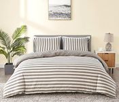 DREAMSUNSET Dream Sunset Soft Cotton Jersey Knit Duvet Cover Set, Twin/Twin XL Size, Heather Beige Brown, Super Soft Skin Friendly Like T-Shirt, Zipper Closure, 1 Duvet Cover + 1 Pillow case