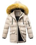 WULFUL Boy's Winter Coat Waterproof Fleece Lined Parka Jackets Kids Hooded Puffer Outerwear