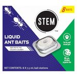 STEM Liquid Ant Baits & Traps, Destroys Colony and Queen, Kills Carpenter Ants, Spill Proof Bait Stations, Fast Acting Ant Killer Indoor, Works Within 24 Hours, 8 Count