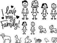 Car Sticker I Love My Family Car Bling Stickers and Decals Pet Cat Dog Animal Decal for Car Window Bumper Phone Notebook Decorative Decal Practical Design Car Walls,Bumper Stickers, Decals and Magnets