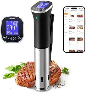 INKBIRD Wifi Thermoplongeur Cuisson Sous Vide, WLAN Sous Vide Cuiseur, 0-90 ℃ Cuisson Basse Température et Minuterie | ±0,1°C Température Précise, Recettes APP, LCD, 1000W, IPX7 Imperméable, ISV-300W
