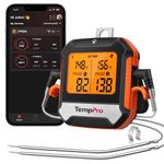 TempPro 450 ft Bluetooth Meat Thermometer with 2 Probes, Meat Thermometer Digital Wireless for BBQ Oven, Smoker Thermometer for Cooking Chicken Steaks Poultry, Gift for Dad Him Husband