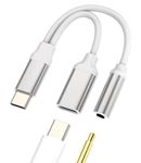 iPhone 15 Pro Max Plus Splitter DAC Aux Cord Dongle(2in1) USB C to 3.5mm Headphone Charging Adapter Compatible for Samsung Galaxy Apple iPad 10、Mini6、Air4/5、Type C Jack Charger Audio 3.5+tp