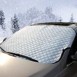 RnCop Car Windshield Cover, Windscreen Cover Snow Ice Frost Sun UV Dust Water Resistent - Heavy Duty Ultra Thick Protective for Cars SUVs Summer/Winter(145x100cm)