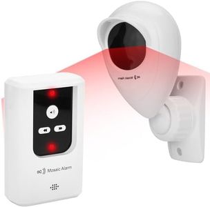 Rainproof Driveway Alarm 1/2 Mile Long Range Cordless Indoor Motion Sensor Door Chime. 1 Portable Receiver (Rechargeable) & 1 Sensor (Freestanding or Wall-Mounted). Burglar Intruder Alert