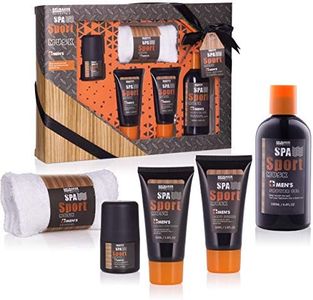 BRUBAKER Cosmetics - Coffret de bain & douche - Men's Spa Sport/Musc - 5 Pièces - Soins du corps - Idée cadeau Homme