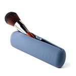 BEZOX Travel Makeup Brush Case with Magnet Closure - Silicone Make Up Brushes Holder Bag – Portable Cosmetic Brush Organizer Pouch - Blue