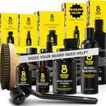 Beard Club Advanced Beard Growth Kit - Derma Roller, Beard Oil, Vitamins and Beard Spray, Beard Shampoo and Beard Brush - Gift Set