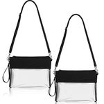 2 Packs Clear Bag Crossbody Purse Bag Stadium Approved Tote Bag Transparent Bag (Color 1)