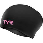 TYR Long Hair Cap, Black/Pink