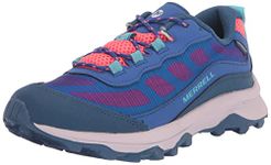 Merrell Kids Girls Moab Speed Mid Wtrpf Hiking Shoe, Blue/Berry/Turq, 7 M US