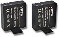 2 x vhbw Li-Ion Battery Set 900 mAh