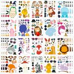 sinceroduct Make a Face Stickers for Kids, 60 Sheets Woodland Teaching Stickers, Make Your Own Stickers, Party Favor Stickers with 20 Animal Designs, Unique Stickers, Perfect as Reward&Gift for Kids