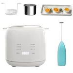 2024 New Fully Automatic Smart Egg Cooker, Rapid Egg Cooker, Electric Egg Boiler Machine, Mini Egg Cooker for Steamed, for Steamed, Hard Boiled, Soft Boiled Eggs and Onsen Tamago(Pottery White)