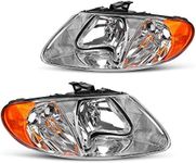 DWVO Headlight Assembly Compatible with 2001-2007 Dodge Caravan / 01-03 Chrysler Voyager / 01-04 Chrysler Town and Country / 05-07 Town & Country (Fits Base Model ONLY)