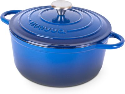 Nuovva 5 Quart Dutch Oven – Dark Blue Cast Iron Casserole Pot