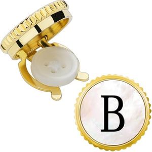 Tuxedo Button Covers for Mens Dress Shirts, Initial Tux Button Cover Cufflinks Personality Mother of Pearl Cuff Links on Birthday Wedding Bussiness