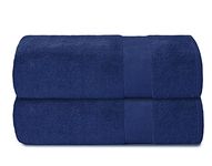Elvana Home Premium Cotton Oversized 2 Pack Bath Sheet 35x70-100% Pure Cotton - Ideal for Everyday use - Ultra Soft & Highly Absorbent - Machine Washable - Navy Blue