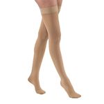 JOBST Relief 20-30 mmHg Compression Socks, Thigh High with Silicone Band, Beige, Large