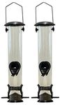 Selections 2 x Large Hanging 4 Port Garden Bird Seed Feeder for Bird Feeding Stations