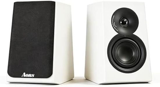 AORS Active Bookshelf Speakers for TV & Desktop – Powered Stereo Bluetooth 5.3 Speaker with Optical & RCA Inputs, Subwoofer Output, Modern Wooden Design(AS-42 White)