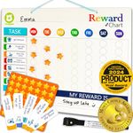 Chart to Finish Behavior Chart and Chore Chart for Kids, 30.5 x 40.6 cm Magnetic Chore Chart Also Hangs on The Wall, Includes 99 Magnets and Accessories, Accomodates All Ages from Toddlers to Teens