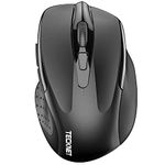 TECKNET Wireless Mouse (2.4G & BT5.0/3.0) Silent Mouse 4800 DPI Computer Mouse 6 Buttons Bluetooth Mouse, USB Mouse Wide Compatibility - Black