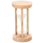 DOITOOL Hourglass Sand Timer Sand Clock 5 Minutes Sand Hourglass Timer with Wood Sand for Kids Games Classroom Home Desk Gifts White