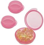 Small Pill Box (3 Pack), Daily Mini Pill Organizer Portable for Purse Pocket,Travel Pill Case Medicine Storage Container Earplug Case (Pink)