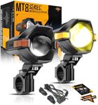 Auxbeam Motorcycle LED Fog Lights Auxiliary Lights Driving Light Spotlights 8 Modes White/Amber Dual Color Strobe Switchback 3 Inch 60W LED Offroad Work Light for Motorcycle ATV UTV Trucks - 2Pcs