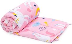 Sivio Weighted Blanket | 36"x 48" 5lbs | 100% Cotton & Premium Glass Beads | Heavy Cool Weight for Hot & Cold| Pink Unicorn