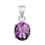 Ptm Sterling Silver Amethyst/Kathela 10.25 Ratti or 9.5 Carat Natural Certified Astrological Gemstone 925 Bis Hallmark pendant for Men & Women -nvslp11025