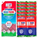 Block Blitz Block Paving Eco Cleaner Treatment: 10 x 390g Pouches – Removes and Prevents Algae, Moss, Black Spot and Weed Growth on 150 Sq/m of Paving