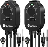 2 Pcs Plug in Thermostat for Heater, Thermostat Plug Outlet with 4.9FT Power Cord, Heating and Cooling Thermostats Outlet with Temperature Probe for Space Heater, Greenhouse Fan (Black)