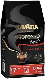 Lavazza, Espresso Barista Gran Crema, Caffè in Grani Tostati a Tamburo, Ideali per Macchine da Caffè Espresso, Note Aromatiche di Fiori, Arabica e Robusta, Intensità 7/10, Tostatura Leggera, 1 kg
