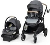 Maxi-Cosi Zelia Pro 5-in-1 Travel System with Mico Pro Infant Car Seat and Baby Stroller Combo, Reversible Seat, Large Wheels, Adjustable Handle, Newborn to Toddler, Lightweight, Sea Salt