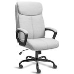 BASETBL Executive Office Chair Comfy Chair, TUV & EN1335 Standard Ergonomic Computer Desk Chair, Multi-zone Support Skin-friendly Breathable Fabric, High Back for Home Office Widen and Enlarge (Grey)