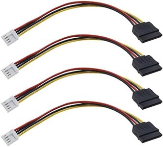 ECSiNG 4 Uds Cable de Alimentación de 4 Pines Macho A SATA de 15 Pines Hembra Cable de Extensión de Alimentación SATA Adaptador de Corriente Accesorios Electrónicos