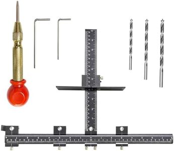 Cabinet Hardware Jig - Precision Drilling Guide Tool for Cabinet Door/Drawer Handle & Knob Installation with 3 Drill Bits & Auto Punch, Hardware Jig for Woodworkers DIY, Metal