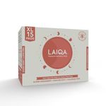 LAIQA Rash-Free Ultra Soft Heavy Flow Sanitary Pads for Women|15 X-Large Premium Pads with 15 Disposable Bag+3 Free Pantyliners|Made with Natural Fibers|Leakproof with 4 wings|No Chlorine|No Fragrance