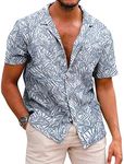 COOFANDY Men Linen Aloha Shirts But