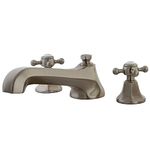 Kingston Brass KS4308BX Metropolitan Roman Tub Filler with Metal Cross Handle, Satin Nickel