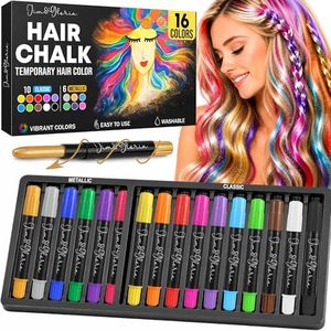 Jim&Gloria Hair Chalk For Girls, Temporary Hair Color Makeup Kit Gifts for Kids, Washable and Safe Hair Dye, Teen Girls Trendy Stuff, Things for Halloween Age 7 8 9 10 11 12 13 14 + Years Old Toy